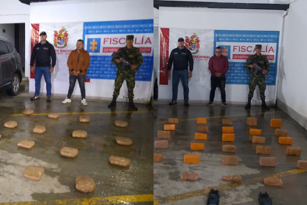 Con 62 kilos de coca fueron capturados dos hombres en la zona rural de Pitalito